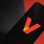 Verizon Wireles logo on phone stock photo 6