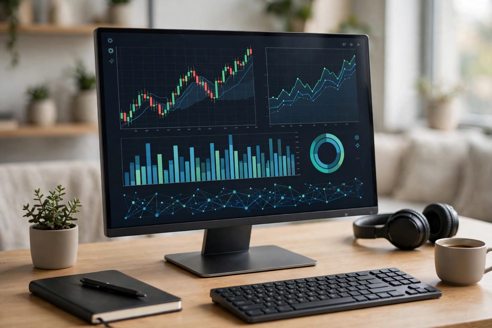 AI trading tools dashboard with charts