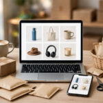Online store with product listings and packages for e-commerce selling